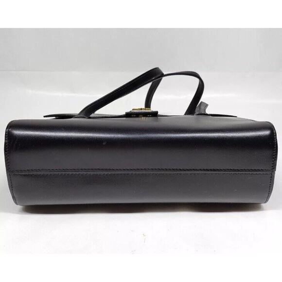 Authentic Vintage Christian Dior Hand Bag Black Leather - Picture 4 of 9